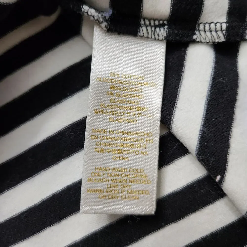 Kate Spade Ruffle Neckline Stripe Top Size Small